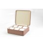 FD-146BROWN 6pc Microfibre Leather Watchcase