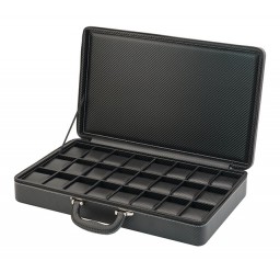 FD-156 24pc Watch Suitcase Carbon Fiber Design PU Leather