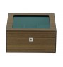 FD-159 4pc Wood Watchbox w/ Rings/Cufflinks Storage w/ Green Velvet Interior