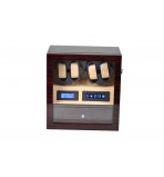 FD-820EBB LCD Control Watch Winder Cabinet 2-Motors for 4 Watches + Drawer for 5 Watches