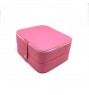 FD-355 PINK 2-Layer Compact Jewelry Box w/ Button Snap