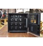 FD-826 BLACK 12pc Watch Winder Safety Vault with Bullet-proof Window and Storage Compartments