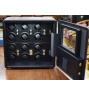 FD-826 BLACK 12pc Watch Winder Safety Vault with Bullet-proof Window and Fingerprint Lock