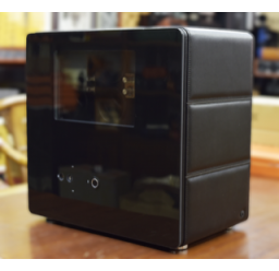 FD-826 BLACK 12pc Watch Winder Safety Vault with Bullet-proof Window and Storage Compartments