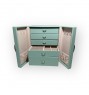 FD-381 Tiffany Blue Cabinet Style Jewelry Box w/ 5 Drawers