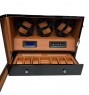 FD-842BBR LCD Control Watch Winder Cabinet 3-Motors for 6 Watches + Drawer