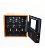 FD-826 BROWN 12pc Watch Winder Safety Vault with Bullet-proof Window and Fingerprint Lock