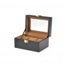FD-107 3pc Carbon Fiber Leather Watchbox w/ Window