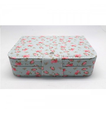 FD-320 FLORAL PRINTED PASTEL JEWELRY BOX WITH BUTTON SNAP