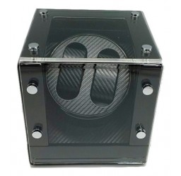 FD-801B Watch Winder Acrylic 1-Motor for 2 Watches w/ TPD Settings BLACK