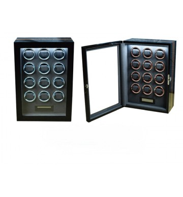 FD-897EB 12 Watch Winder with Fingerprint Lock and LCD Control