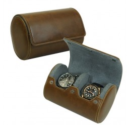 FD-165 2pc Watchcase Vintage Brown in Black Gift Box
