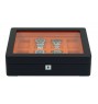 FD-172 8-Slot Lacquer Matte Black Watchbox w/ Orange Interior