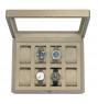 FD-174 8-Slot Lacquer Matte Tan Watchbox w/ Tan Interior