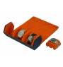 FD-169 3-Slot XXL Watchcase Blue PU Leather with Orange Interior