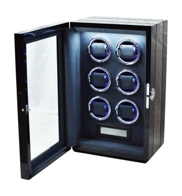 FD-895 6 Watch Winder with Fingerprint Lock and LCD Control