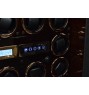 FD-890 BROWN18pc Steel Watch Winder Safety Vault with Wood Panel Interior