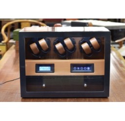 FD-842CFB LCD Control Watch Winder Cabinet 3-Motors for 6 Watches + Drawer