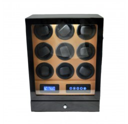 FD-835BBR Remote Controlled LCD 9 Motor Watch Winder Cabinet Style+Drawer
