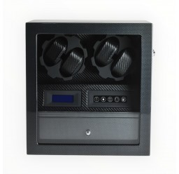 FD-820BCF LCD Control Watch Winder Cabinet Style 2-Motors for 4 Watches + Drawer for 5 Watches