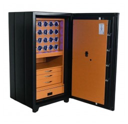 FD-903 Fire-resistant Fingerprint Lock 20 Watch Winder Vault with Jewelry Drawers&Storage