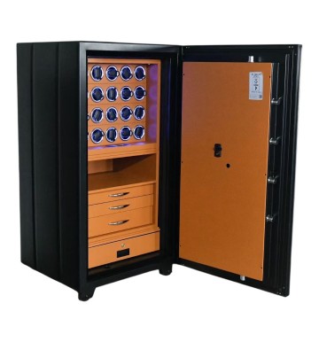 FD-903 Fire-resistant Fingerprint Lock 20 Watch Winder Vault with Jewelry Drawers&Storage